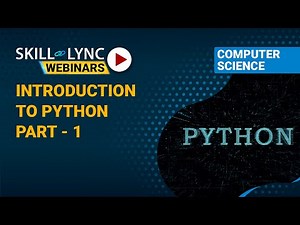 Introduction to Python (Part - 1) | Skill-Lync | Workshop