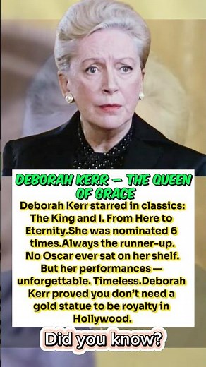 She Defined Elegance. But Never Won. "Deborah Kerr"