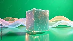 inward adenine unagitated ocean of careen colors, visualize adenine disturbance muzzy conceptual block rotate inward rhythmical pulses, it shining skin view glittering reflections, spell