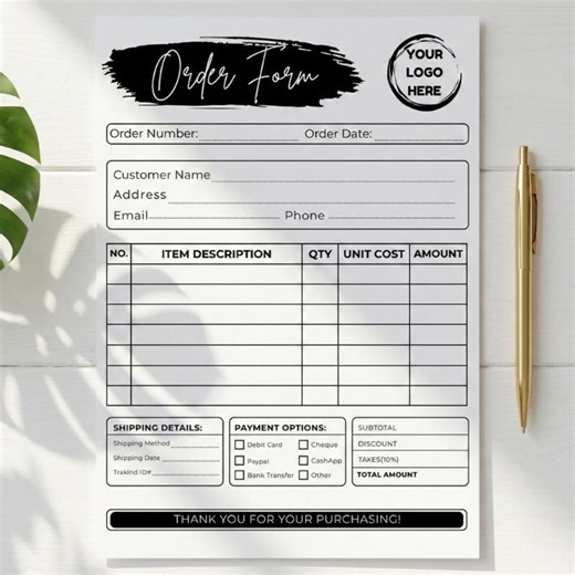 Editable Order Form Template, Printable Crafters Order Form , Small Business Sales Form, Digital Download - Etsy