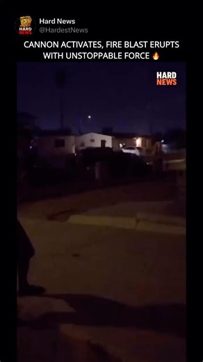 Hard News on Instagram: "📰 HARD NEWS CANNON ACTIVATES, FIRE BLAST ERUPTS WITH UNSTOPPABLE FORCE 🔥 Engineers admit even they don’t know the limits. The so called “prototype toy” revealed its true nature the instant the trigger was pulled. Instead of harmless sparks or light effects, the cannon expelled a stream of fire so violent it resembled a jet engine pointed at the horizon. Specialists brought in to analyze the blast quickly abandoned technical jargon, settling on the phrase “unstoppable f