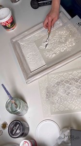 Have you tried layering different raised stencils to get unique textured pattern? If you haven’t - this is your sign to try! 😄❤️ | Iveta Ziedina