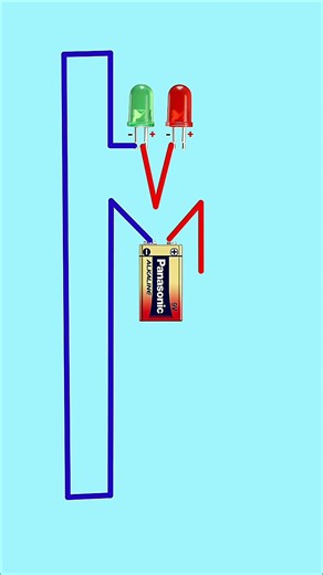How to Make 9V Battery Dual LED Circuit with Real Wiring Connection #electronicskit #circuitmaker