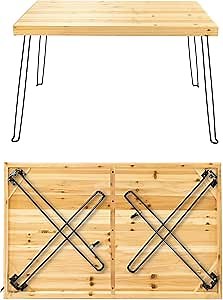 Sleekform Wooden Folding Dining Table for 4 - Farmhouse Kitchen Table with Collapsible Hairpin Legs - Small Foldable Tables for Small Dining Room Spaces - 4 ft Portable Wood Kitchen Tables - Birch