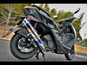 シグナスグリファス　マフラーサウンド　BEAMS　R-EVOⅡ　ﾋｰﾄﾁﾀﾝｻｲﾚﾝｻｰ　政府認証マフラー