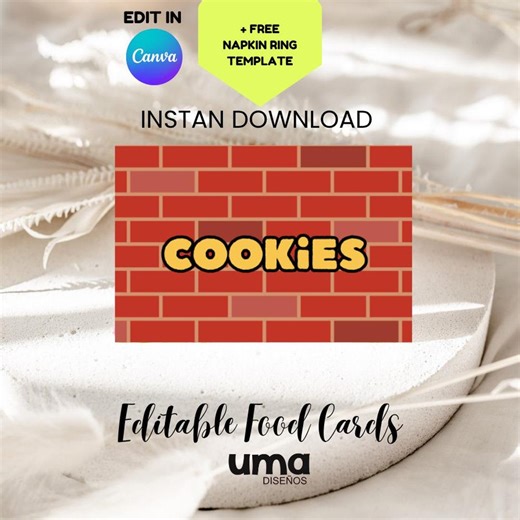 Construction Food Card Printable Editable Party Food Labels Construction Birthday Buffet Sign Candy Table Decor Instant Download - Etsy