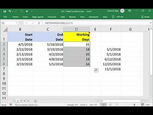 Using NETWORKDAYS and WORKDAY Function to Calculate Date Durations without Weekends
