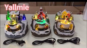 Christmas House with Moving Trains, Lighted Christmas Village Building with 8 Musics, Christmas Village Houses, Christmas Decorations Indoor (Santa Claus)