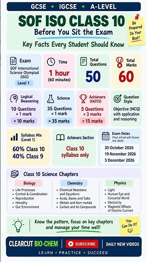 2026 SOF Olympiad (ISO) Paper 1 | 21 Exam-Style MCQs + 10 Practice Questions | Answers #education
