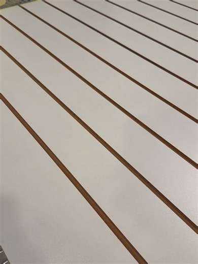 White Retail #SlatwallPanels We recently produced four bespoke retail slatwall panels for an exhibition stand at @springautumnfair We machined the panels from four sheets of Unilin’s 020 basic white melamine board and then edged them with a 3mm white PVC edging for extra rigidity. If you have an upcoming project requiring retail slat wall panels, contact us today! 📲 #springfair #bespokecarpentry #bespokedesign #cnccreations #melamineboards