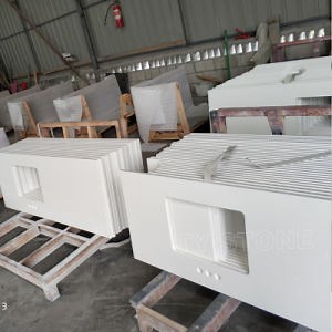 [Hot Item] Pure White Quartz Countertop for Kitchen and Bathroom