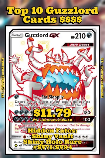 Top 10 Most Expensive Guzzlord Pokémon Cards EVER! #pokemon #pokemoncards #pokemontcg #top10 #tcg