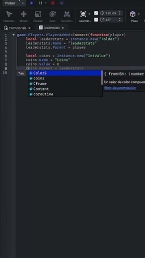 Como hacer un leaderstats en Roblox Studio #shorts #robloxstudio #tutorial