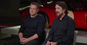 Damon and Bale in "Ford v. Ferrari"