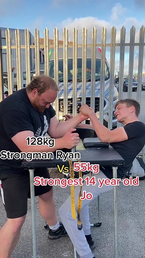 Intense Arm Wrestling Session: Strongest 14-Year-Old vs. Strongman