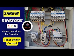 How to Connect a 3 Phase MCB Box in Timer Switch Control and connection and wiring full.