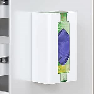 Adjustable Magnetic Glove Box Holder, Wipes Tissue Dispenser, Magnetic Dryer Sheet Holder, Suitable for Wall mounting, Kitchen, toolboxes, garages and Offices (1, White)