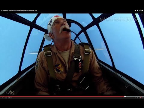 An Operational Japanese Zero Fighter Plane Flies High in Houston, USA