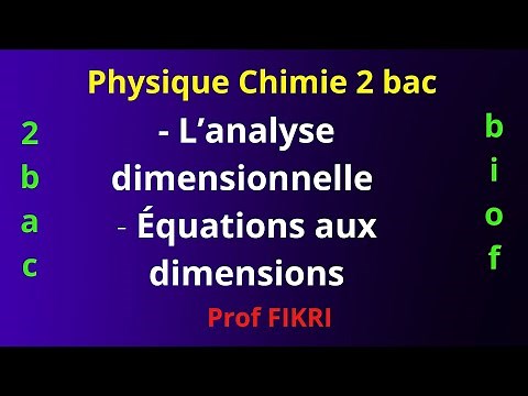 L'analyse dimensionnelle - équations aux dimensions