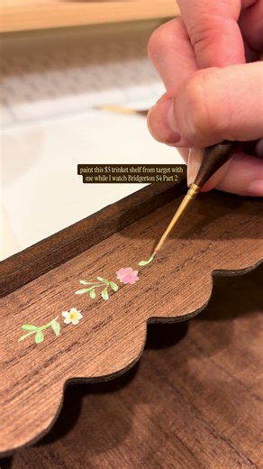 watching bridgerton helps me get into character to paint vintage flowers 💐 arguably the best season so far anyways run to target to pick up one of these $5 shelves!!