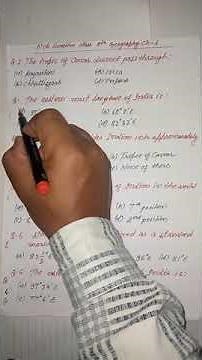 MCQ Term-1 Class 9 Geography chapter-1 indian size and location || important question