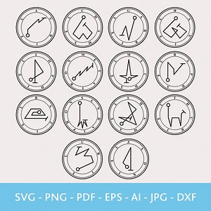 Archangel Signatures Vector Symbol Set: Kabbalah Magic Ritual Talisman (digital Download) - Etsy