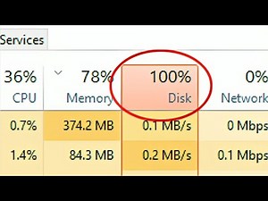شرح كامل لحل مشكلة disk usage 100% حل مشكلة تهنيج الجهاز