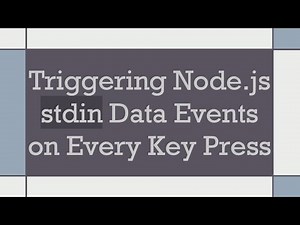 Triggering Node.js stdin Data Events on Every Key Press