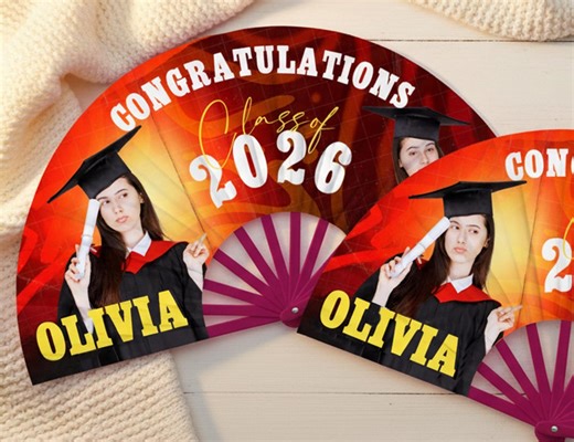 Personalized Graduation Folding Fan, Custom Photo Clack Fan for Graduates, Graduation Party Favors, Class of 2026 - Etsy Australia