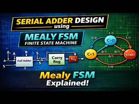 Serial Adder Design Using Mealy FSM | Digital Electronics | VLSI RTL Design