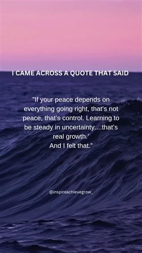 Stop waiting for perfect conditions to feel okay. real peace isn't...