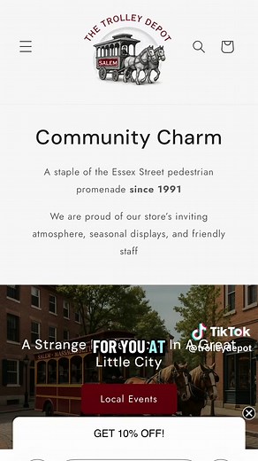 Whether you’re here every day or just visiting soon — The Trolley Depot lives online too 🖤 Shop explore local happenings at trolleydepot.com #salem #essexst #shopsalem #trolleydepot #localhappenings