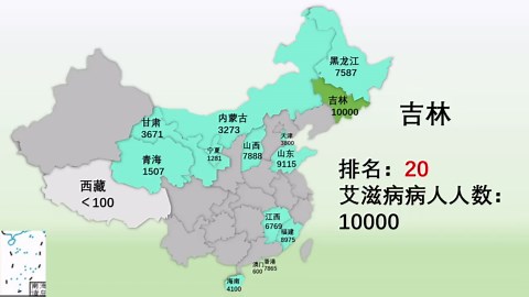 全国各省艾滋病人数