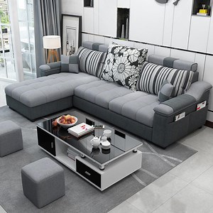 [Hot Item] Cheap Sofa Couch Living Room L Shaped Sofa Modern Comfortable Fabric Sofa Set Furniture