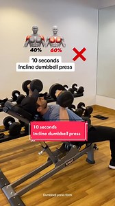 Inclined dumbbell press is one if the most important exercises for building toned chest muscles. Remember to keep your shoulders tucked and your elbows at 45 degree. #inclinebenchpress #inclinedumbbellpress #dumbbellpress #gym | Train Yourself
