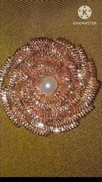 How to make a flower with bead and mattlic thread/rose flower embroidery/diy embroidery#embroidery