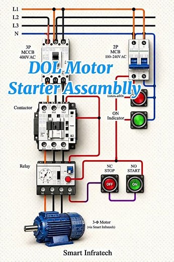 Direct-On-Line Motor Starter Full Connection Diagram 17