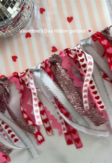 DIY Valentine’s Day Ribbon Garland Decorations