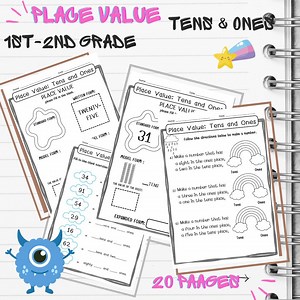 Place Value Worksheets: Tens and Ones Math (PDF) - Etsy