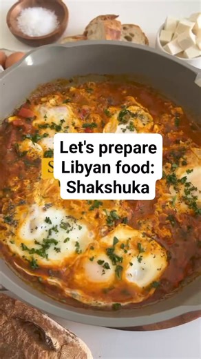 5.6K views · 35 reactions | Let's prepare a Libyan dish - Shakshuka  Shakshouka is a popular dish throughout North Africa and the Middle East. Shakshuka takes less than 30 minutes to make and is perfect for a lazy weekend. Video credit: @moribyan #shakshuka #recipe #breakfast #brunch #cooking #eggs #food #foodie #eeeeeats #yummy #foodblog #ramadan #morocco #libya | African Food Network | Facebook