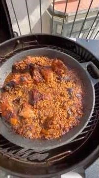 Arroz con pollo y verduras fácil barbacoa weber. #cooking #recipe #arroz #verduras