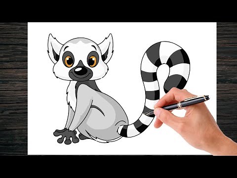 How To Draw a Lemur - Step By Step | Tutorial