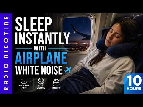 Sleep Instantly with Airplane White Noise ✈️ Fall Asleep Fast | Insomnia | Anxiety | 10 Hours