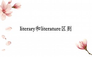 literary和literature区别