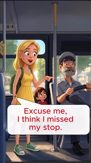 Missed the Bus Stop? 🚌 | Easy English Conversation for Beginners#englishpractice #learnenglish #englishconversation #english #bus