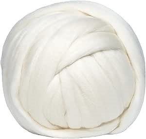 Amazon.com: Revolution Fibers Merino Wool Roving 1 lb (16 Ounces) for Spinning | Soft Chunky Jumbo Yarn for Arm Knitting Blanket |100% Natural Undyed (Off-White) Wool Yarn, Felting Core, Carded Stuffing : Arts, Crafts & Sewing