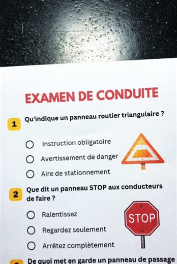 Examen de conduite #quiz #quizz #french #learnontiktok #iq