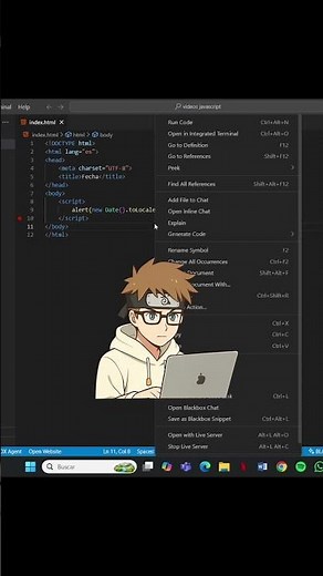 Como puedes mostrar la fecha actual en JavaScript #javascript #programacion #desarrolloweb