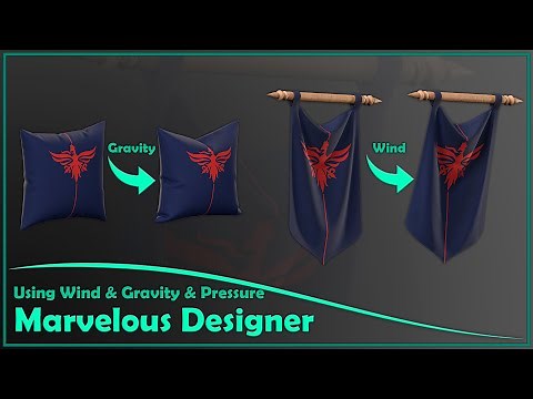 how to use wind & gravity & pressure in Marvelous designer/ with English subtitle