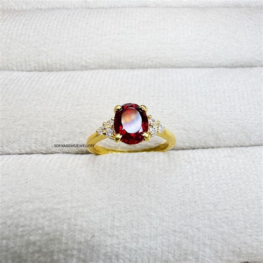 Handmade Oval Ruby Ring, 925 Sterling Silver, June Birthstone - Etsy